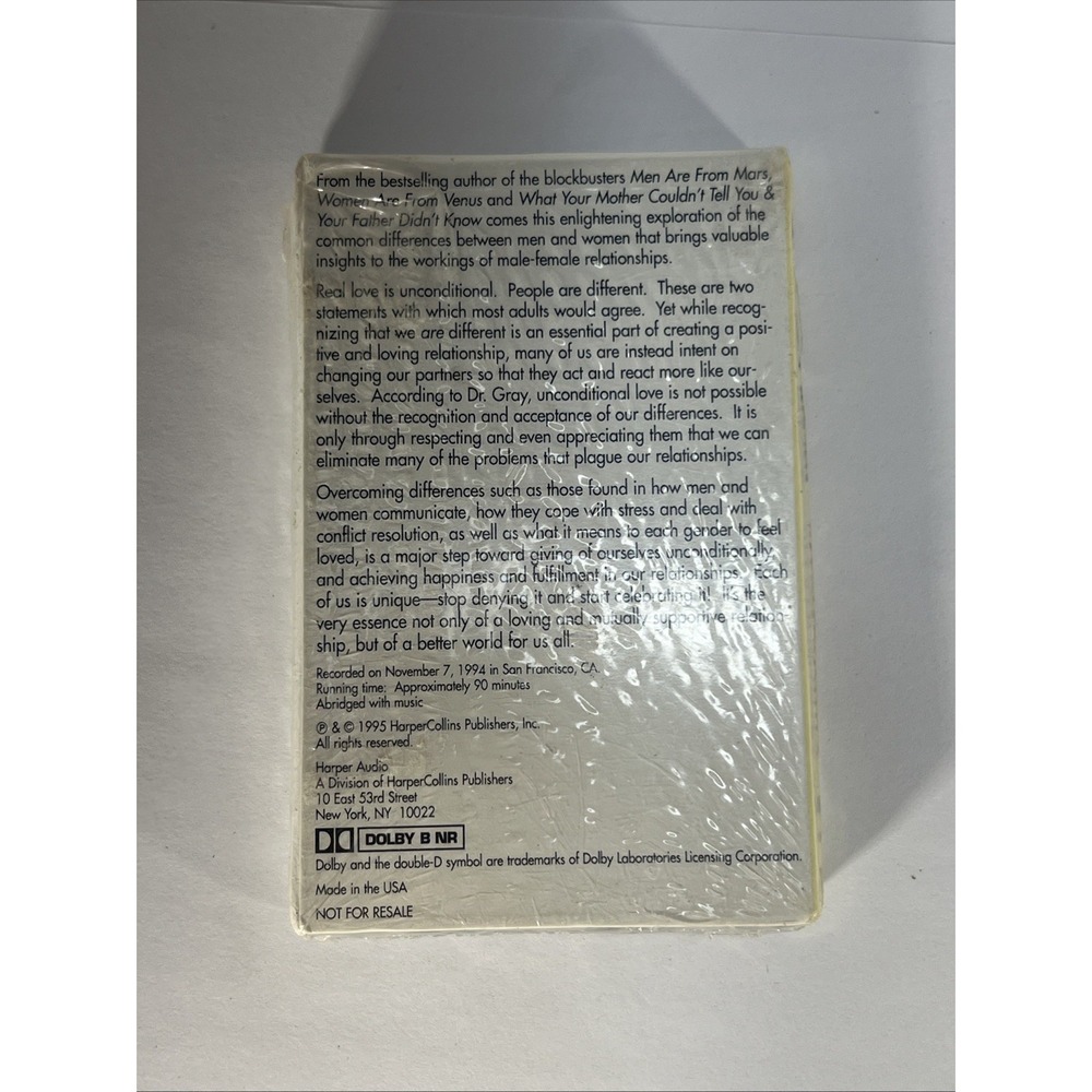 Men are from Mars, Women Are From Venus Audio Book‎ - John Gray Cassette Tape - Picture 2 of 3